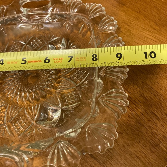 Parisi Cut Glass Tray, Footed and Handled Dish - Deep Base for Food and Display - Picture 13 of 14